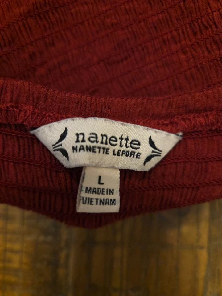 Camiseta sin mangas Nanette Lepore borgoña de gasa para mujer talla M nueva Foto 4 de 4