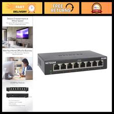 8-Port Gigabit Ethernet Switch - Unmanaged Network Hub, Plug-and-Play, Silent, W