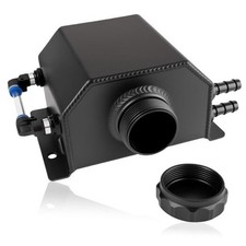 Coolant Overflow Tank, Aluminum Coolant Reservoir Tank, 1L Black Radiator