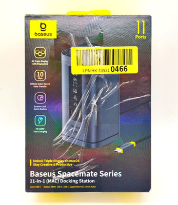 Baseus Spacemate DisplayLink Docking Station 11in1 USB-C 10Gbps 100W PD 4K HDMI