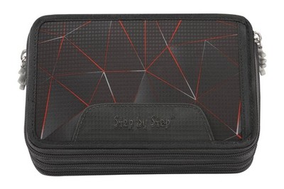 Step by Step XXL Pencil Case, 3 Folds Federmäppchen Grau Neu