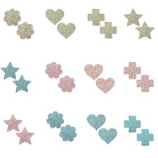 10 Pairs Women Disposable Glow In The Dark Nipple Covers Glitter Pasties Bra Pad