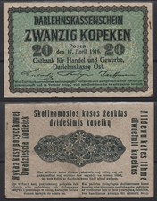 31460 - Banknote Ostbank f&uuml;r Handel und Gewerbe, Darlehnskasse Ost, 20 Kopeken