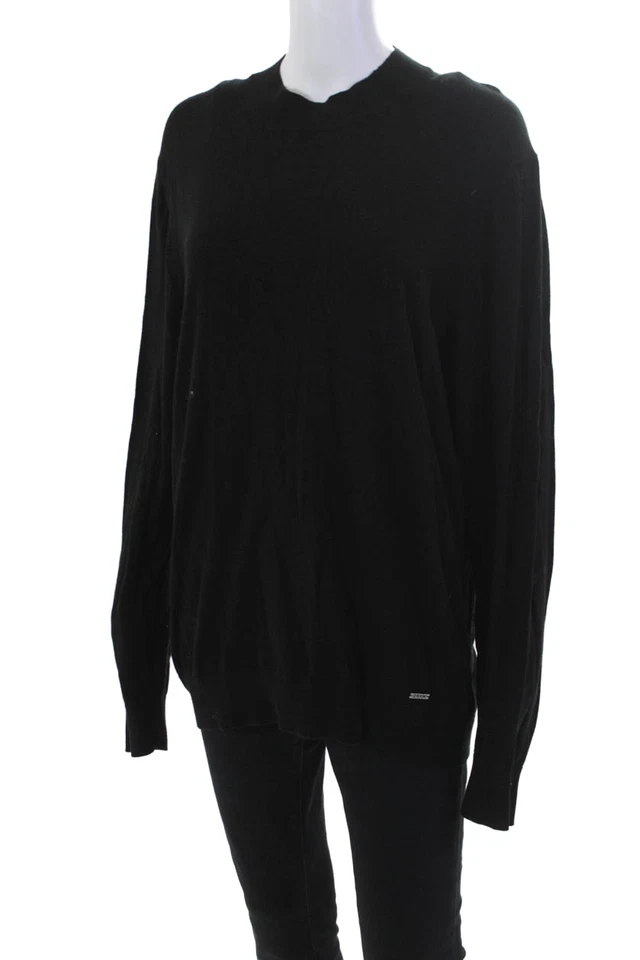 Hugo Hugo Boss Mujer Algodón Pullover Manga Larga Tejido Suéter Top Negro Talla XL Foto 2 de 4