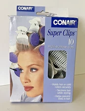 Conair Super Clips For Rollers Multipurpose 10 Count One Size Original Box 1997
