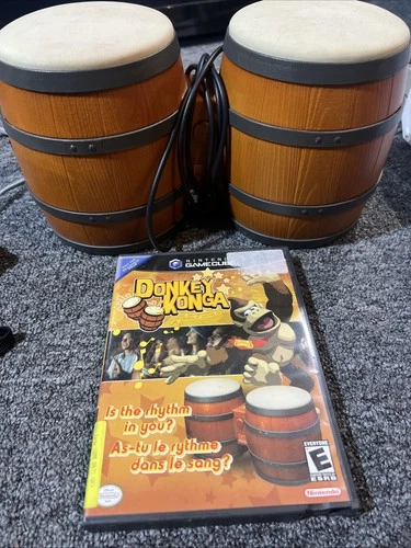 Donkey Konga Nintendo GameCube Game and Bongos Controller Tested
