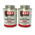 KEX 2 Cold Vulcanizing Rubber Tire and Tube Patch Plug Repair Cement 8oz cans