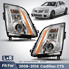 Hid Headlight For 2008-2014 Cadillac Cts Wafs Wo Bulb Chrome Leftright Pair