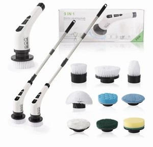 9 in 1 Electric Power Brush with Replaceable Heads for Floor, Kitchen, Glass