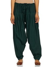 Cotton Women Patiala Women's  Girl Regular Fit Salwar Pants Regular Dark Green