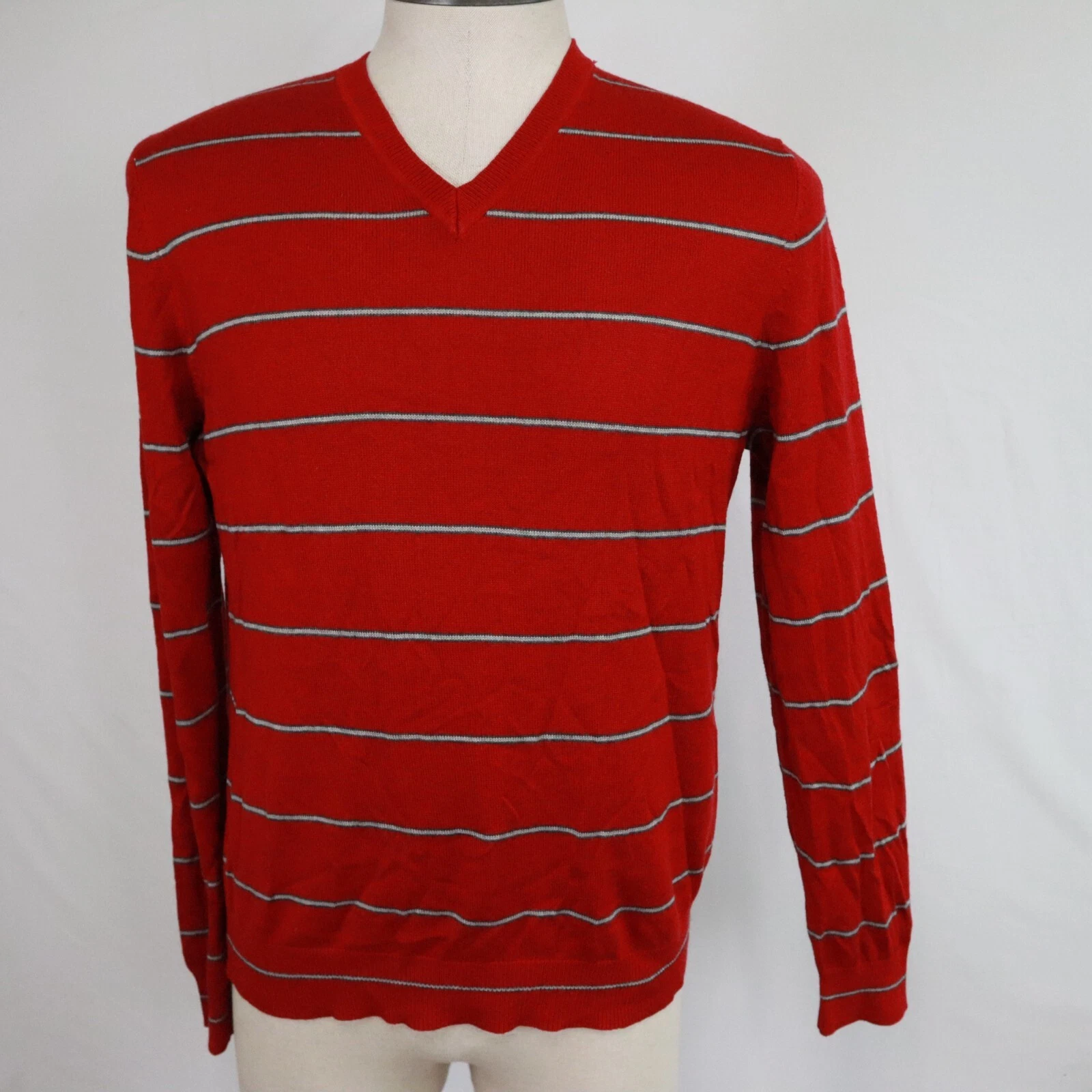 Banana Republic Sweater Mens Medium Silk Cashmere Pullover V-Neck Long Sleeve
