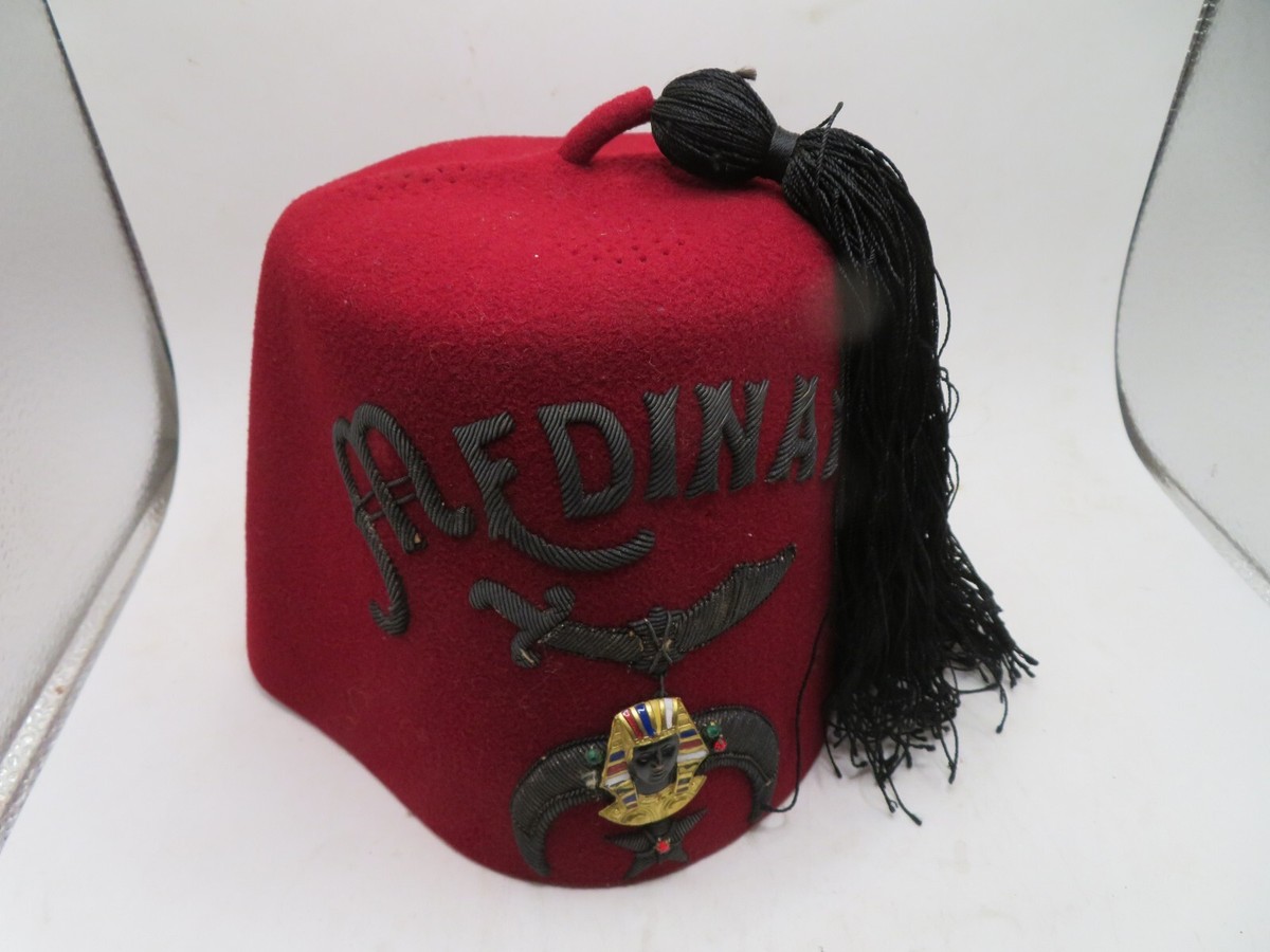 FEZ VINTAGE RED FELT SHRINERS HAT TASSLE MASONIC MASONS 7 1/8 | eBay