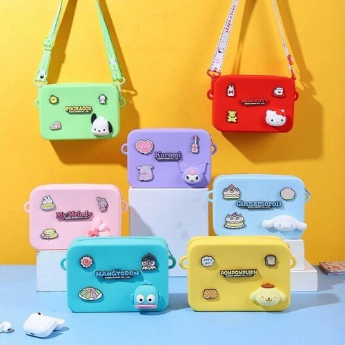 Sanrio Official Hello Kitty Silicone Crossbody Bag Charm Bag Waterproof Hole Bag - Picture 6 of 15