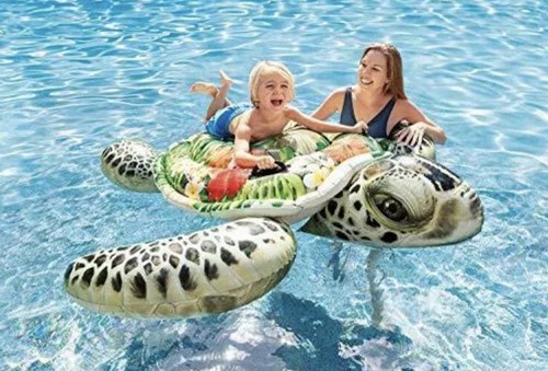 Intex Estampado Realista Tortuga Marina Inflable 75"" X 67"" Edades 3+ Nuevo en Caja Juguete Flotador - Imagen 3 de 4