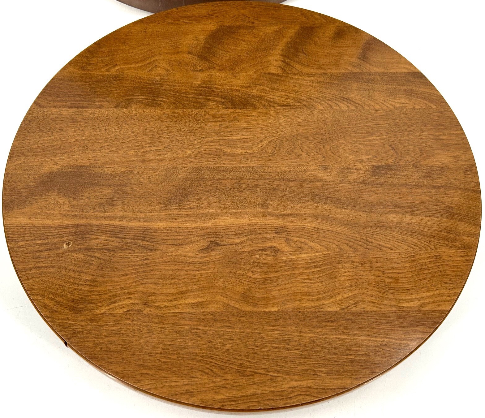 VINTAGE Ethan Allen American Tradition Wood Formica Lazy Susan w/ Glass Top 20"