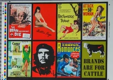 Pulp & Pin Up Uncut Postcard Sheet | from ASTOUNDING GRAPHICS, CA. (1998 - 2001)