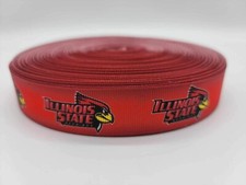 NEW 5-yards of Illinois State Redbirds 7/8" wide Grosgrain Ribbon