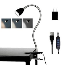 Desk lamp Eye-Caring Table Lamps, 360 Rotation Gooseneck Clip on Lamp Black-C01
