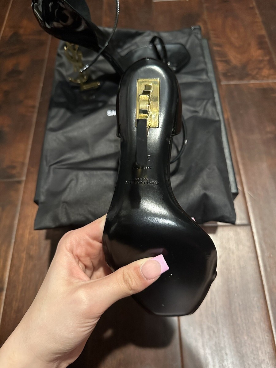 Saint Laurent Black Opyum Pumps Sandals Ankle Strap Shoes