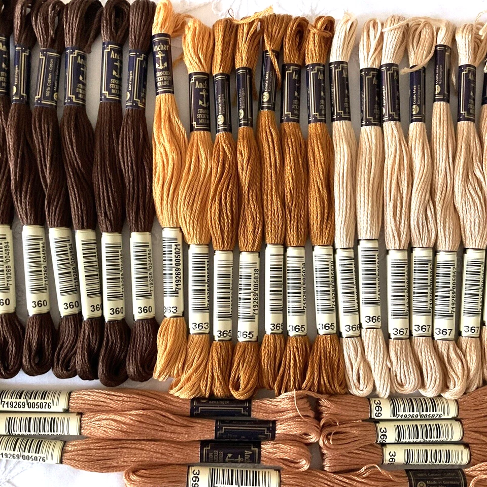 Anchor Stranded Sticktwist Mouline Cotton Floss Lot of 35 Browns Series 360's - Image 3 of 4