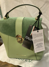 Viola Castellani Italian Green (pistacchio) Leather Backpack Bag Nwt