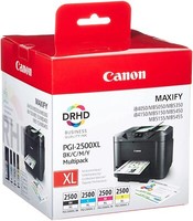 Canon Tintenpatronen PGI-2500 Xl Multipack - Schwarz Cyan Magenta Gelb PGI2500XL