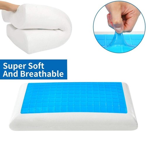 COOLING ORTHOPEDIC MEMORY FOAM CONTOUR CERVICAL PILLOW HEAD BACK GEL  Prof - Picture 1 of 13