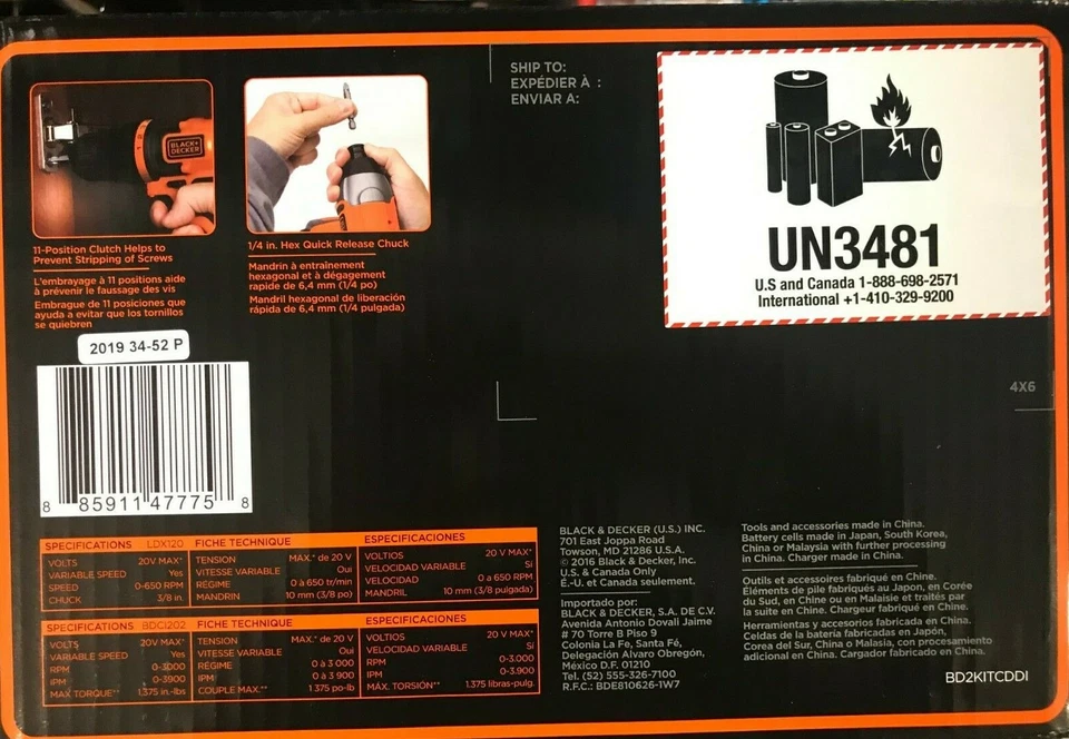 BLACK+DECKER - BD2KITCDDI - 20V MAX* Drill/Driver + Impact - Combo Kit - Image 4 of 4