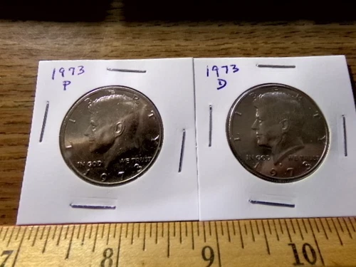 1973 P&D Uncirculated Kennedy Half Dollar 2 Coins
