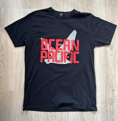 Ocean Pacific Small T-Shirt schwarz rot OVP Big Graphic Print Surf USA Tee Sommer