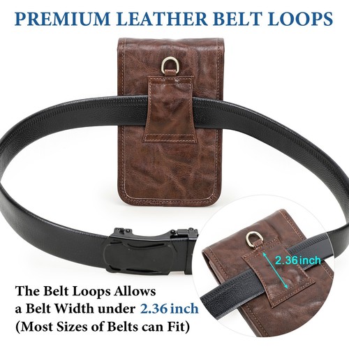 Men's Genuine Leather Waist Bag Fanny Pack Belt Bag Pouch Phone Wallet Outdoor - Picture 3 of 9