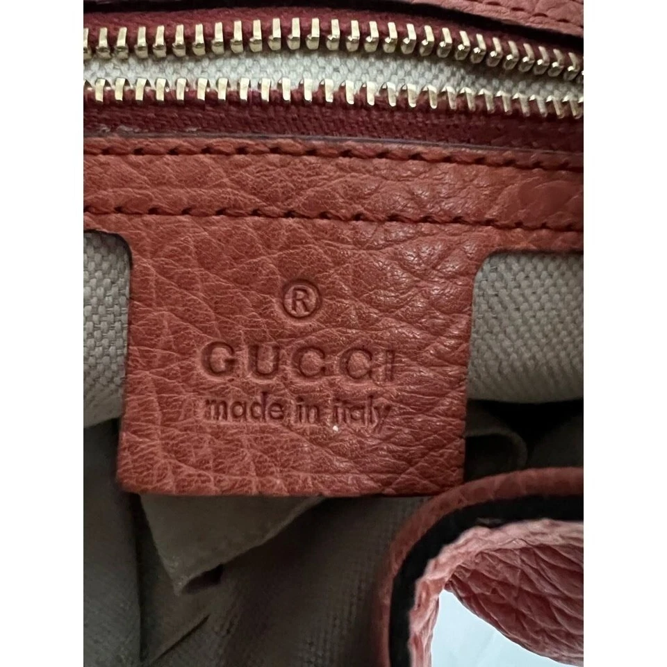Gucci Womens Jackie Hobo Handbag Orange Calfskin Leather Piston Lock Tassel M - Image 3 of 4