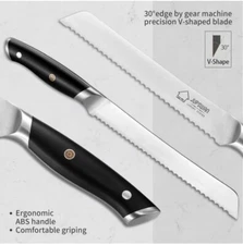 Jupswan Serrated Bread Knife Ultra-Sharp Stainless Steel Professional Grade