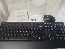 EDJO Wireless Keyboard and Mouse,  2.4G Full-Sized Ergonomic W/dongles