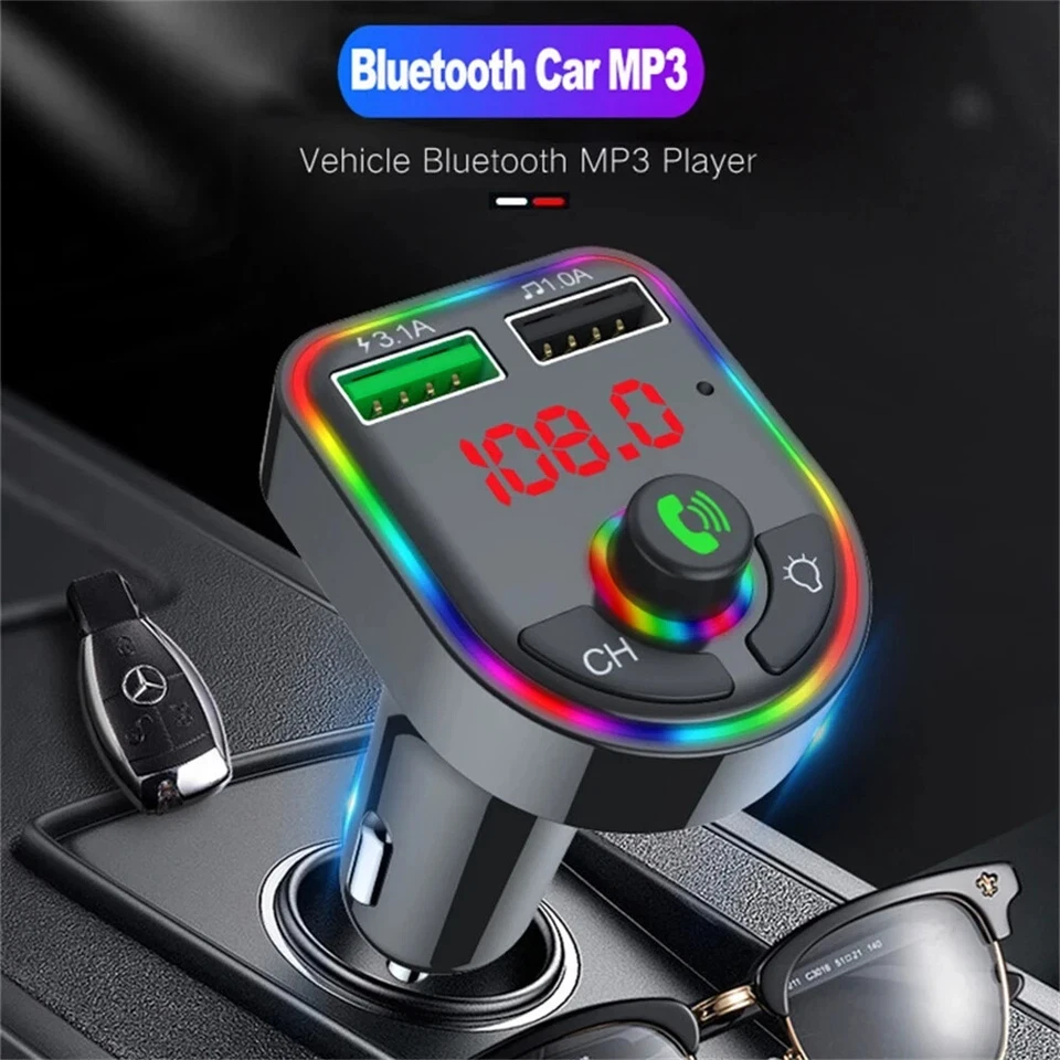 FM Transmitter Wireless USB Charger Bluetooth Car Kit MP3 Player Radio Adapter - Image 2 of 3