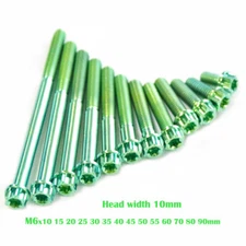 2 PC/6 PC Grade 5 Titanium alloy Screws M5/M6/M8 Motorcycle Fastener Bolts Green