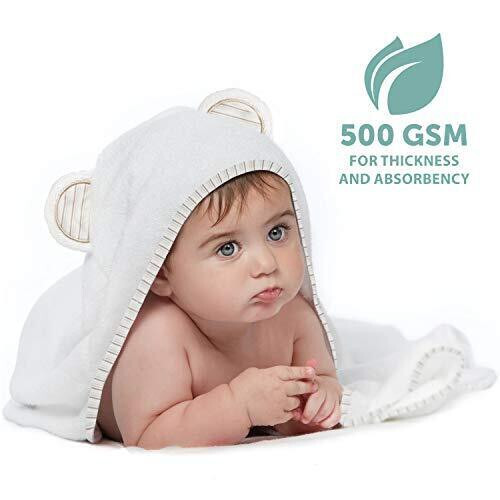 Organic Bamboo Baby Hooded Towel Ultra Soft And Super Absorbent Baby Towels