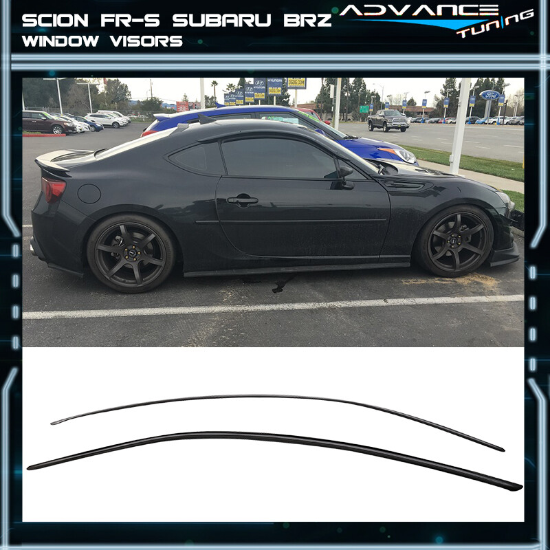 Replacement for 2013-2021 Scion FR-S | Subaru BRZ | Toyota 86 EOS Visors JDM Clip-ON Style Smoke Tinted Side Vents Window Deflectors Rain Guard DWV-SBRZ-OE, Side Window Wind Deflectors & Visors