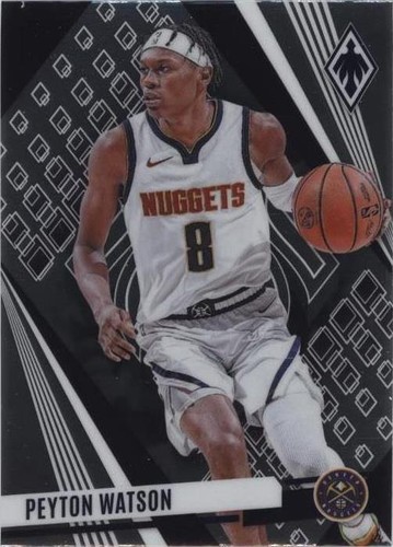 2023-24 Panini Prizm Basketball Peyton Watson Blue Sparkle 018/144 