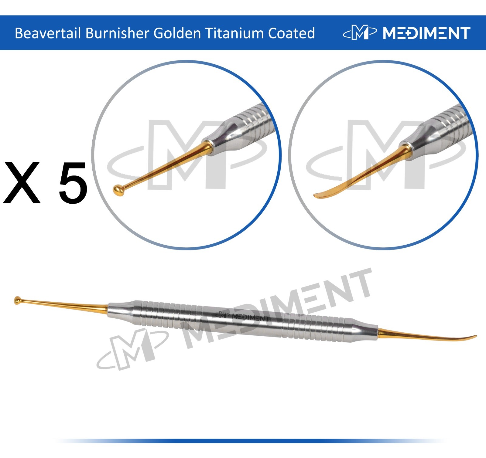 X5 Dental Composite Filling Instrument Titanium Coated Beavertail ...