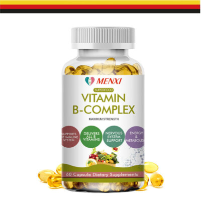 Vitamin B Komplex with B1, B2, B3, B5, B6, B12, Biotin und Folsäure 60 Kapseln