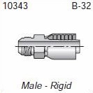 HF 10343-05-04 - Parker 10343-5-4 Fitting 1/4" Hose X 5/16" Male JIC 37 - Rigid