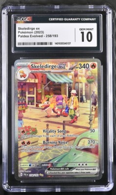 CGC Gem Mint 10 Skeledirge ex 258/193 SIR Pokémon Paldea Evolved