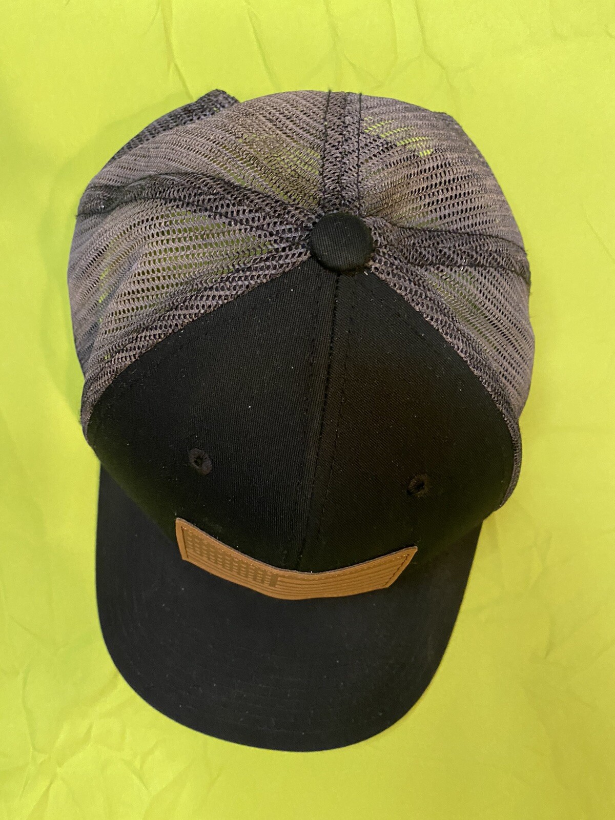 American Flag Leather Patch Hat Mesh Back Snapbac… - image 2