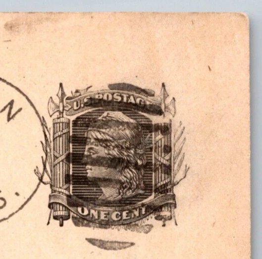 1881 UX7 Postal Card 1c DUPLEX Cancellation 'Send Pump Pipe For Well 13ft Deep' - Image 2 of 3