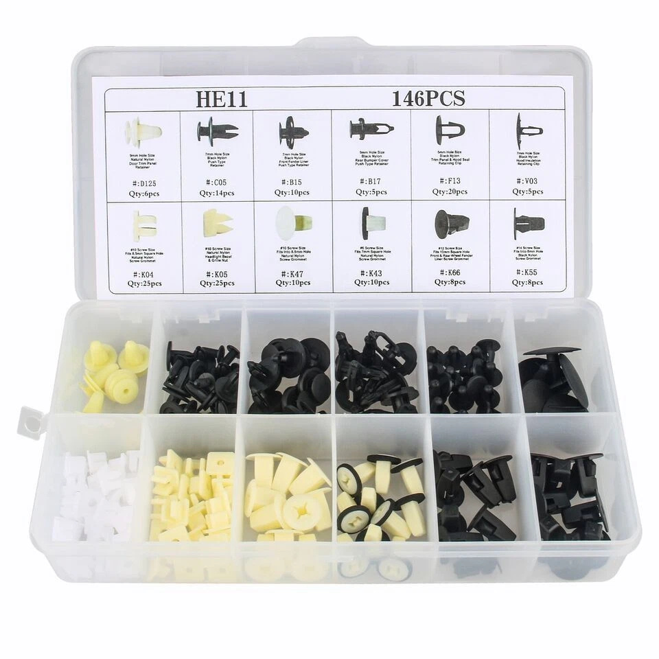 146PCS For Toyota Fender Door Hood Bumper Trim Clip Retainer Fastener Assortment - Image 2 of 4