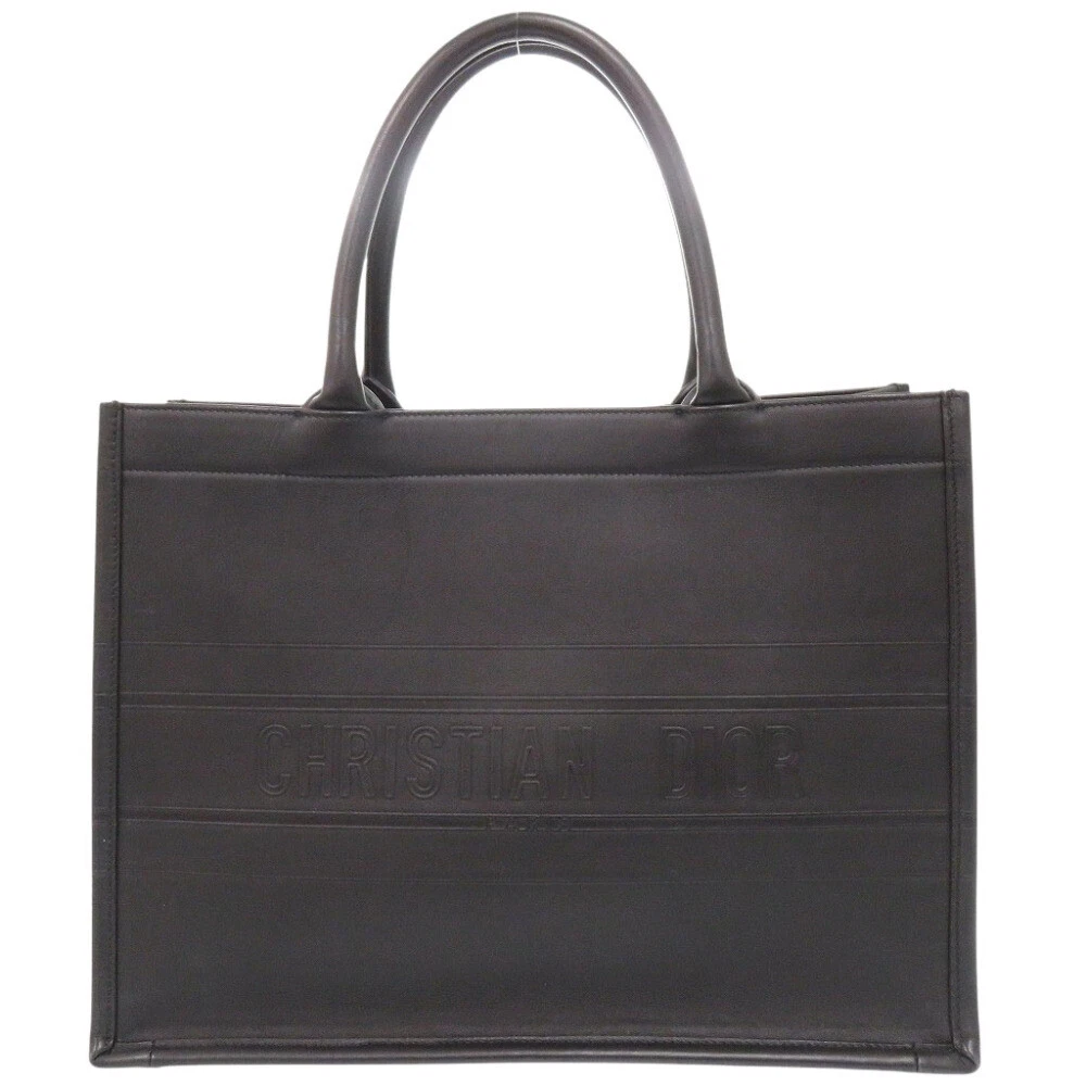 AUTHENTIQUE sac fourre tout Christian Dior 62 MA 1202 livre fourre tout moyen cuir noir