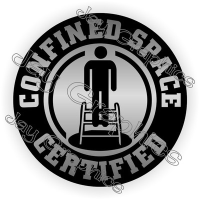 3pcs - Confined Space Certified Hard Hat Stickers Decals Helmet Laborer