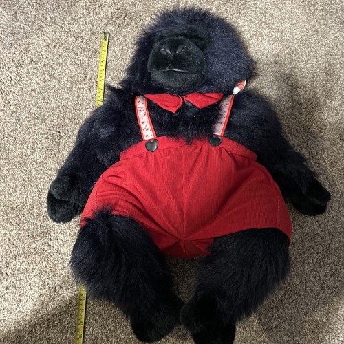 L👀K Vintage Jumbo Black Plush Gorilla Red Hearts Kids of America Corporation - Picture 8 of 8