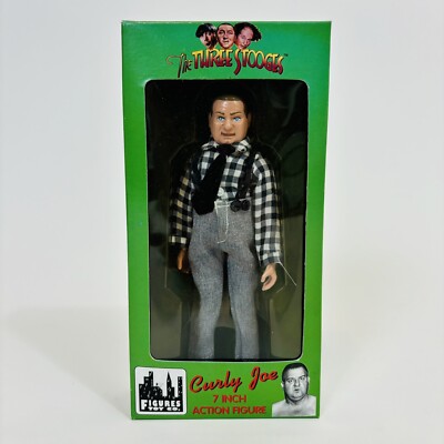 Vintage The Three Stooges Curly Joe 7 Inch 1998 Action Figure Brand New Sealed 